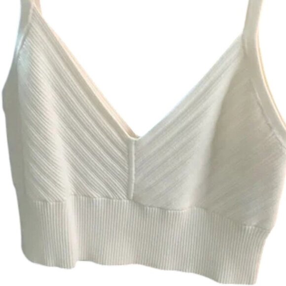 Club Monaco white sleeveless ribbed knit crop top size S - Picture 3 of 5